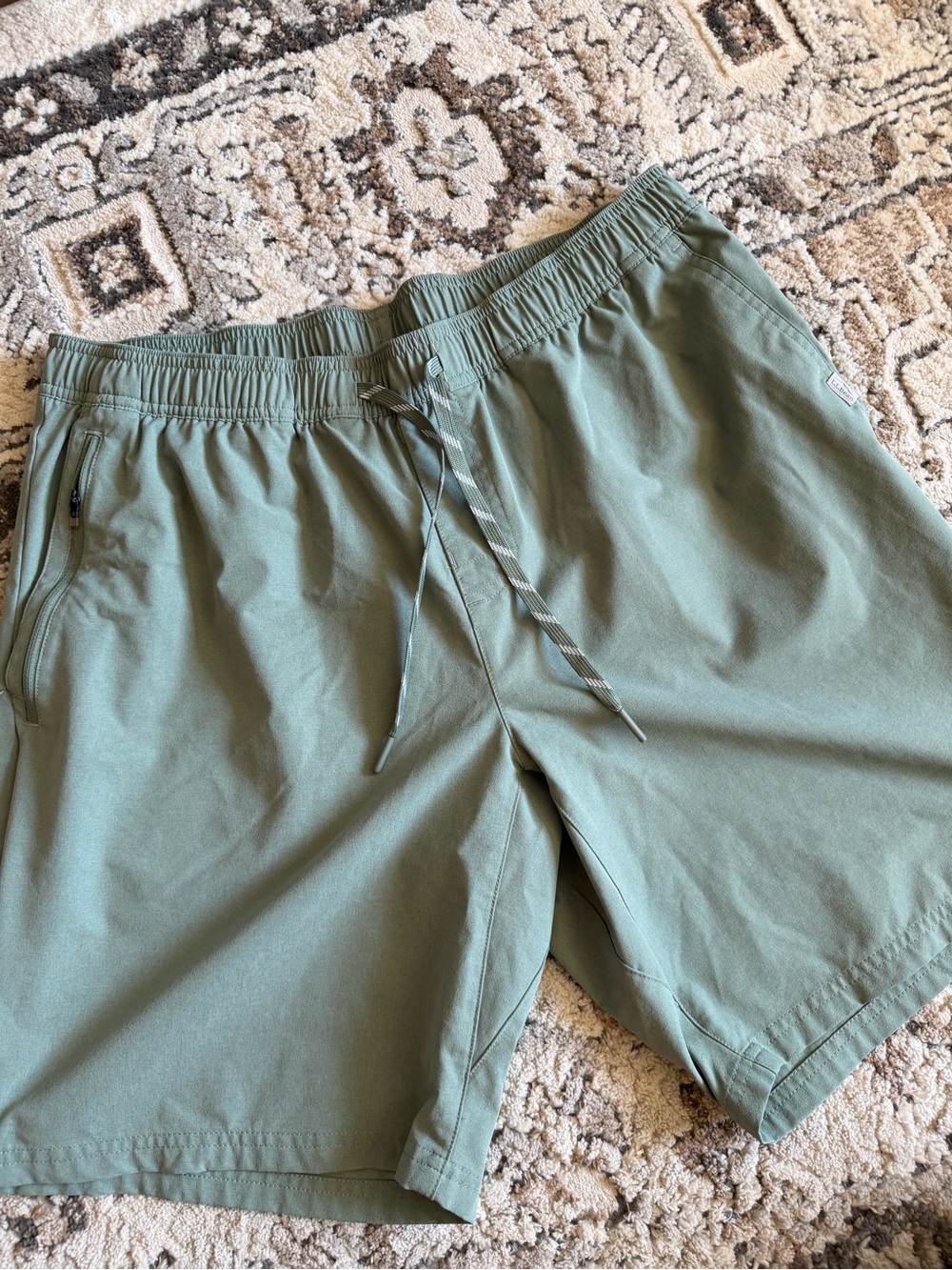 Men's Olive Drawstring Shorts